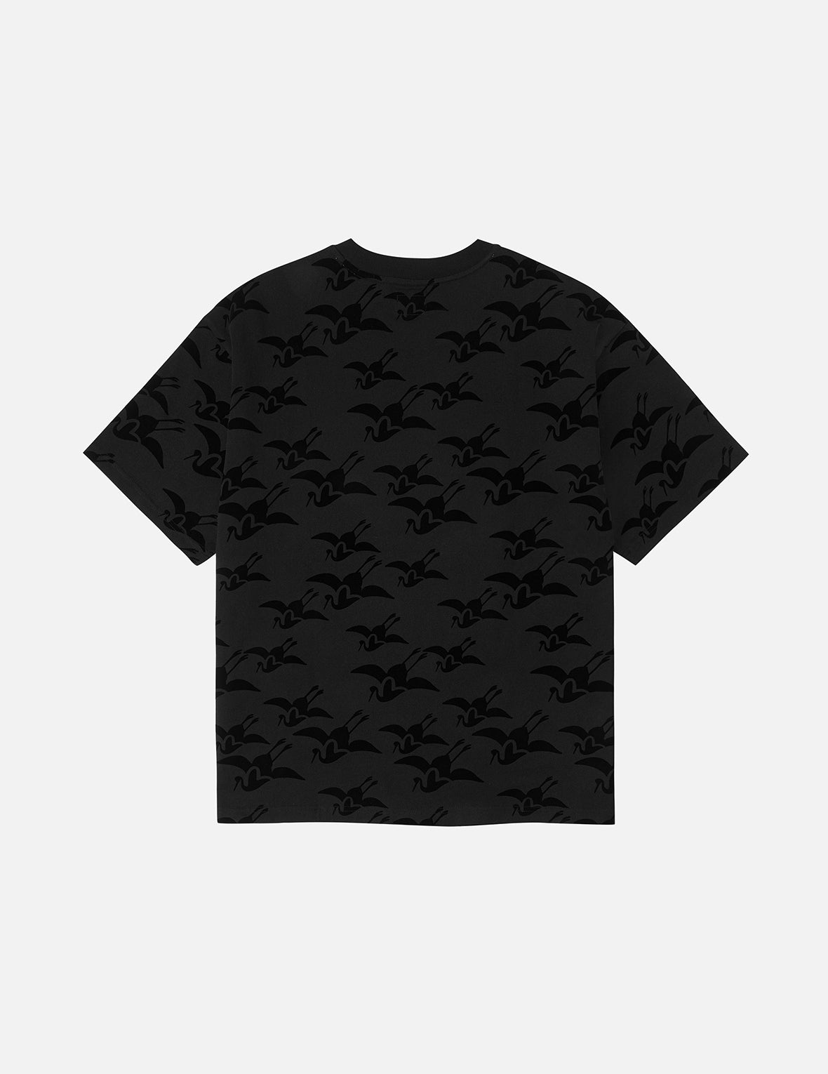 オールオーバーカモメ鶴フロッキープリント リラックスフィット Tシャツ